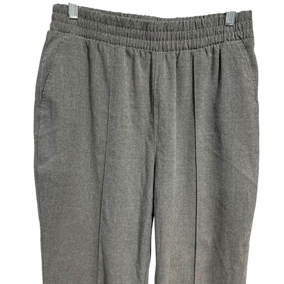 Abercrombie & Fitch Gray Dress Pants with Straight-Leg Cut Pull-On Baggy Trouser - Picture 9 of 14